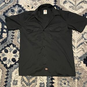 Dickies Men's Classic Black Button Down Shirt